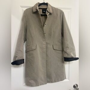 Husky Made in Italy, Women's Beige Trench Coat with Dark Trim